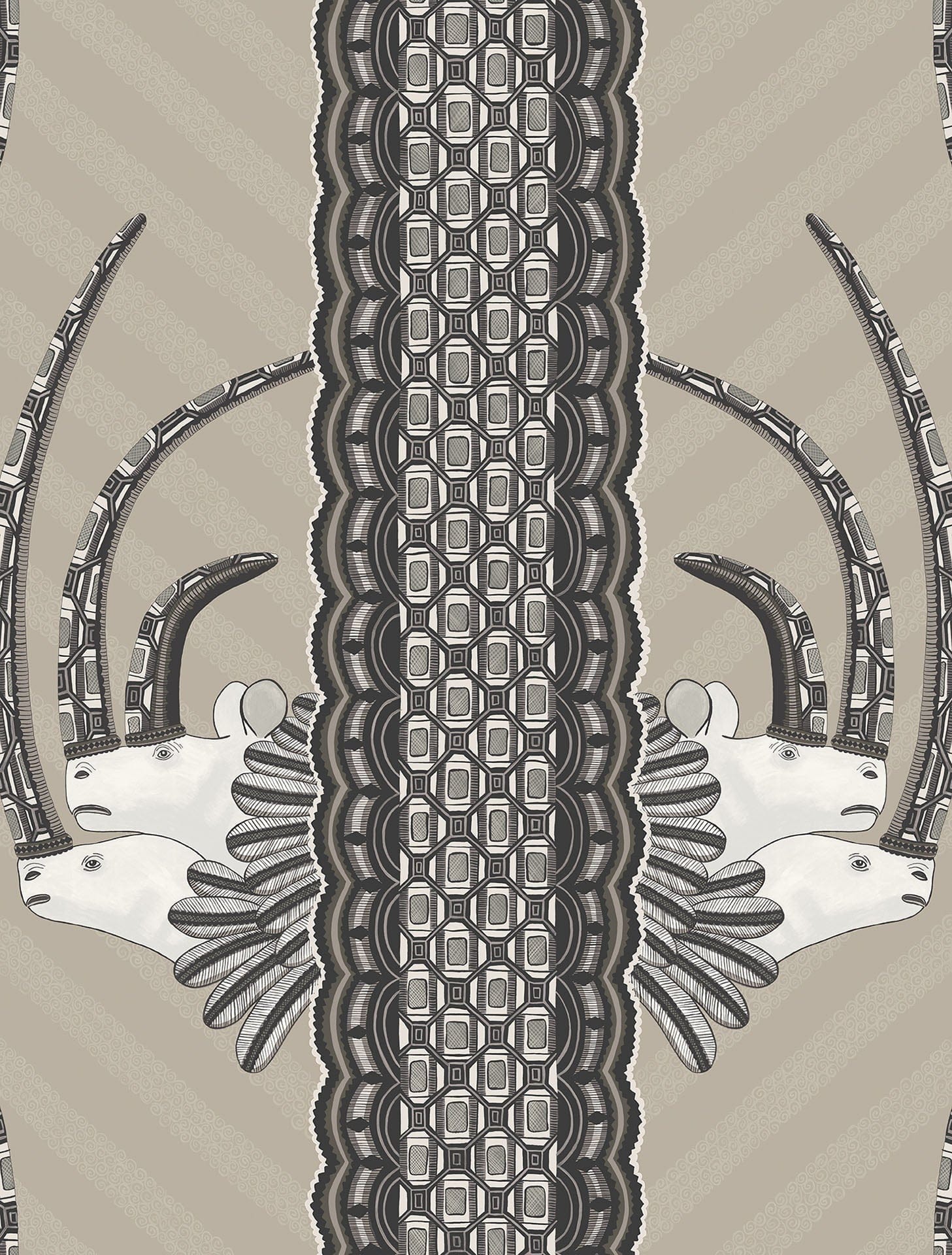Cole & Son Jabu wallpaper - Soot on Taupe