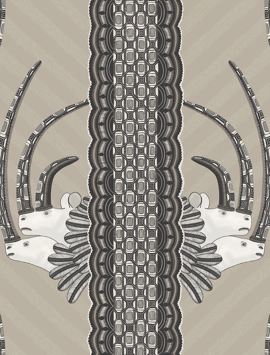 Cole & Son Jabu wallpaper - Soot on Taupe