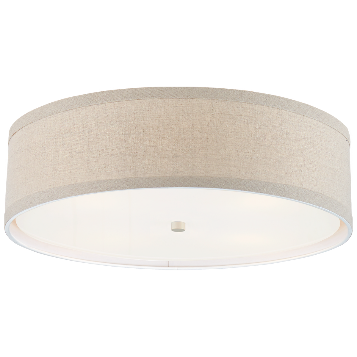 Walker Large Flush Mount - Light Cream with Natural Linen