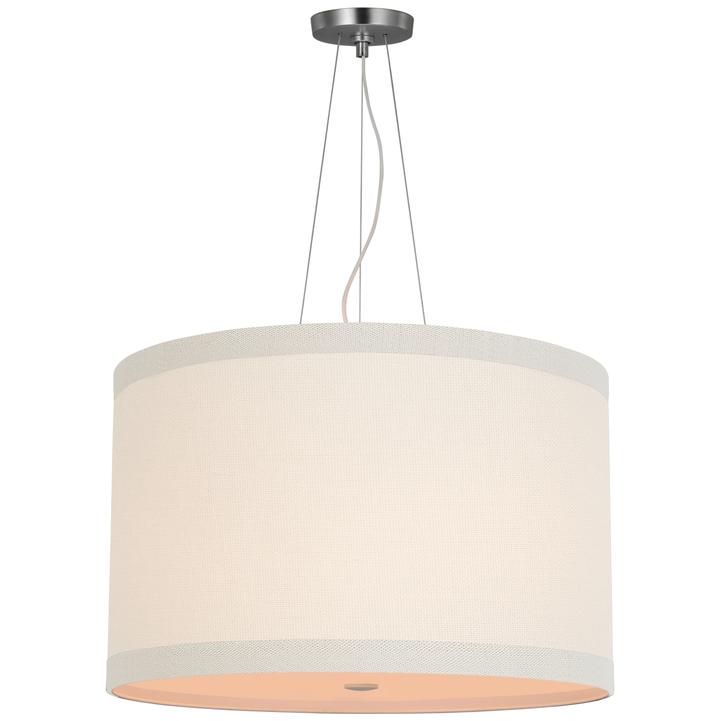 Walker Medium Hanging Shade - Burnished Silver Leaf with Cream Linen