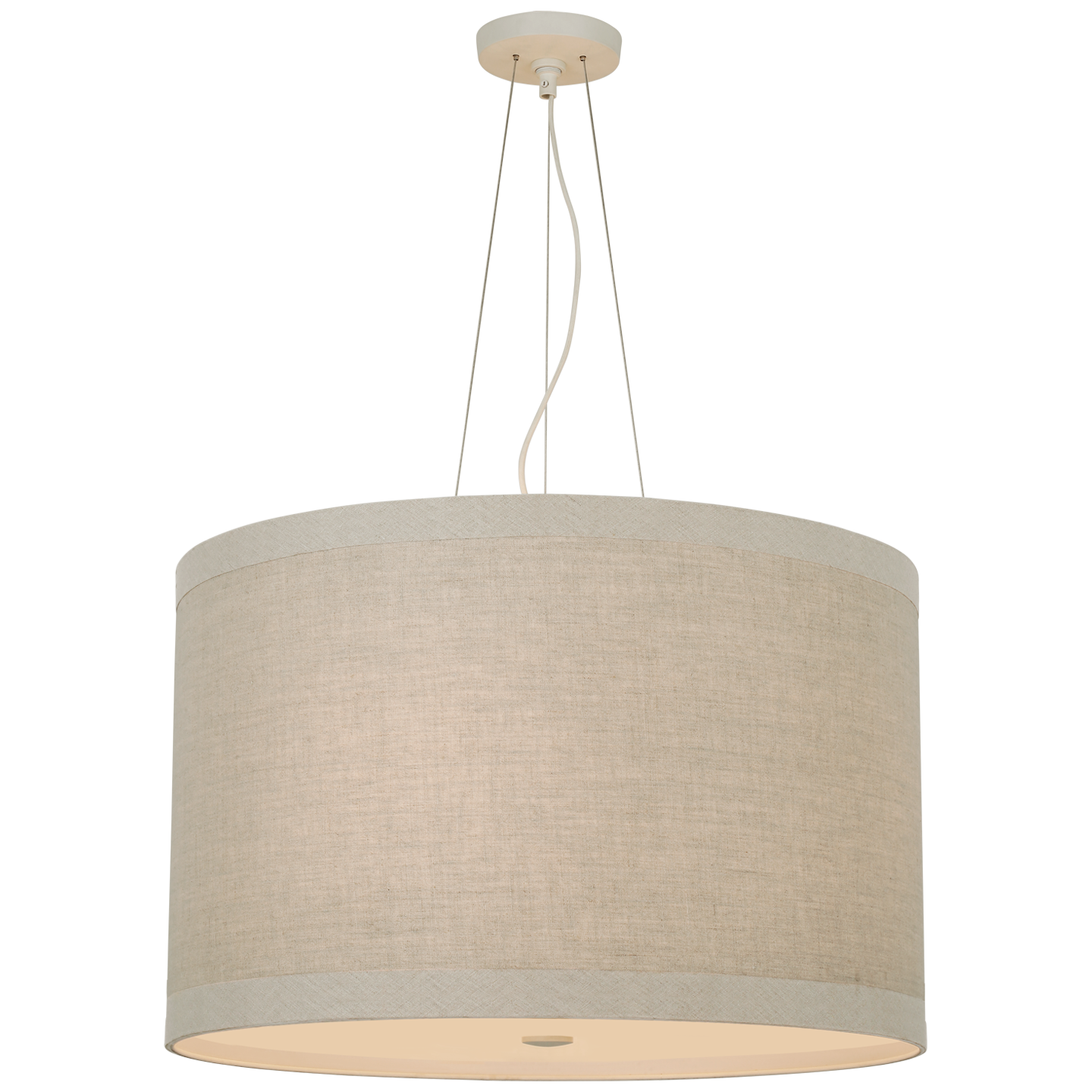 Walker Medium Hanging Shade - Light Cream with Natural Linen