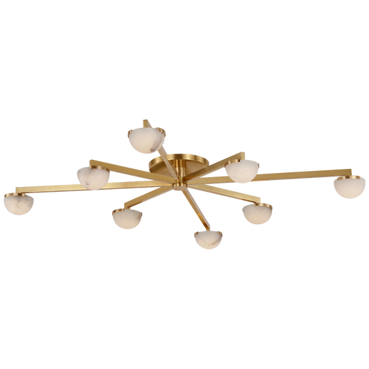 Pedra Extra Large Staggered Arm Flush Mount - Antique-Burnished Brass