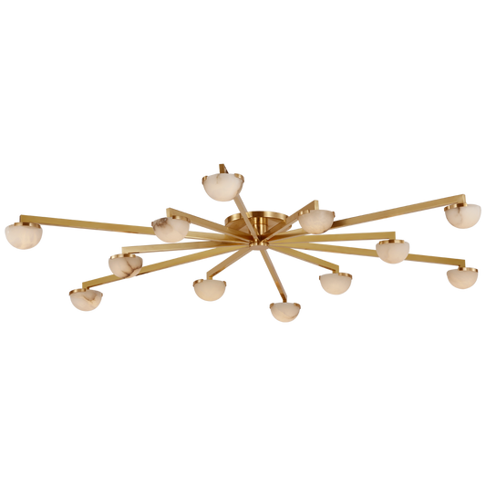 Pedra Grande Staggered Arm Flush Mount - Antique-Burnished Brass