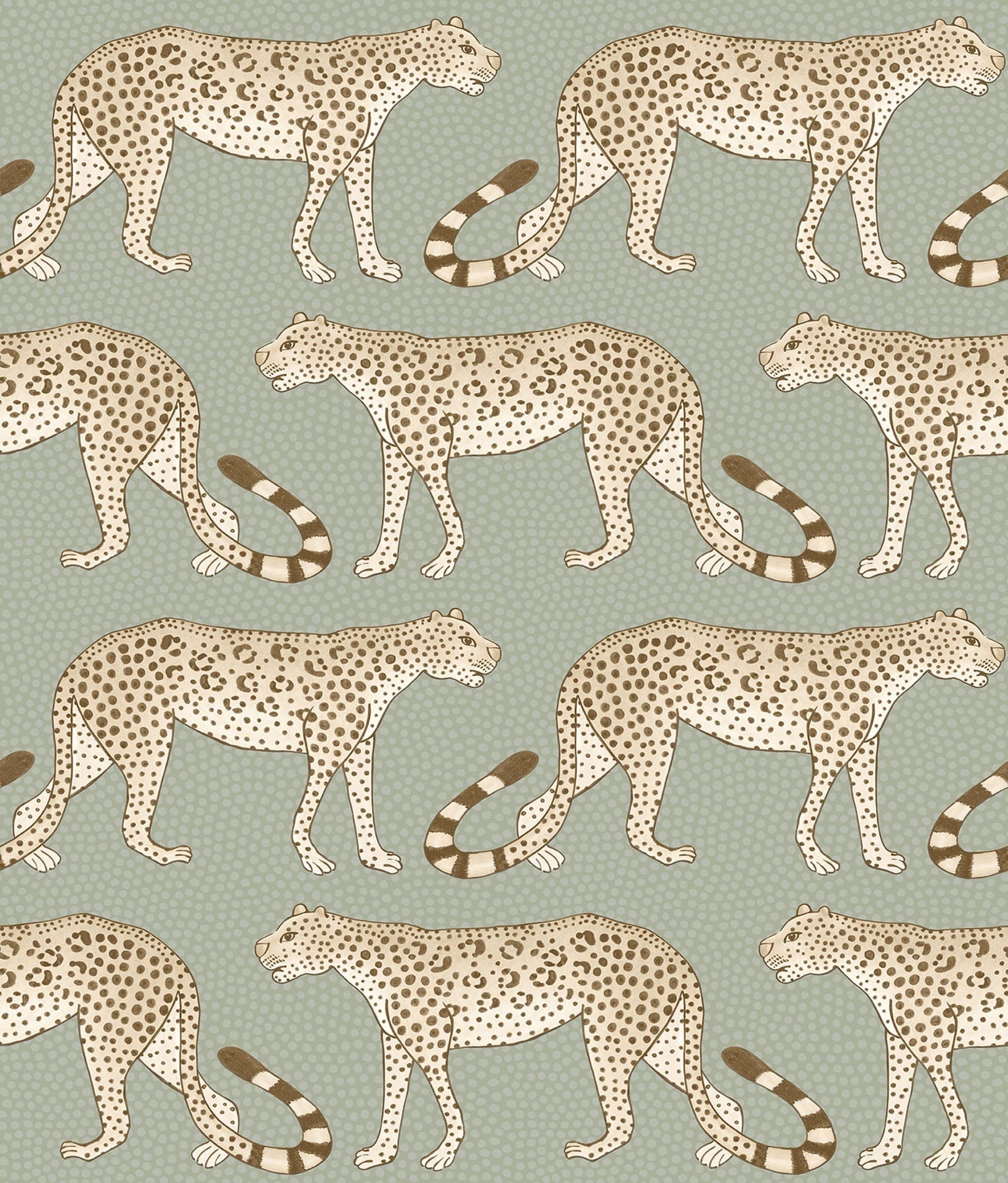 Cole & Son Leopard Walk - Linen on Soft Olive