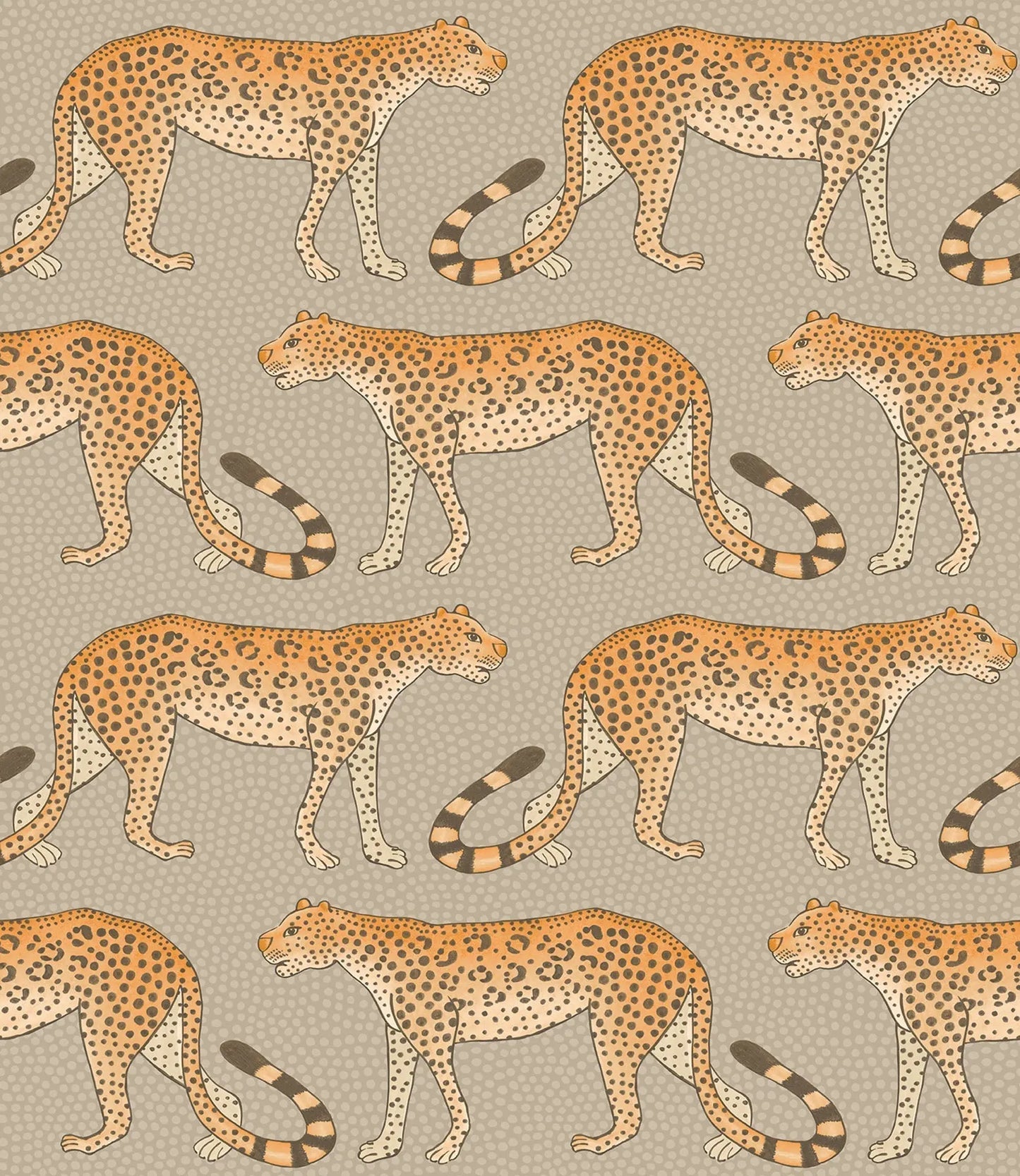 Cole & Son Leopard Walk - Orange on Linen