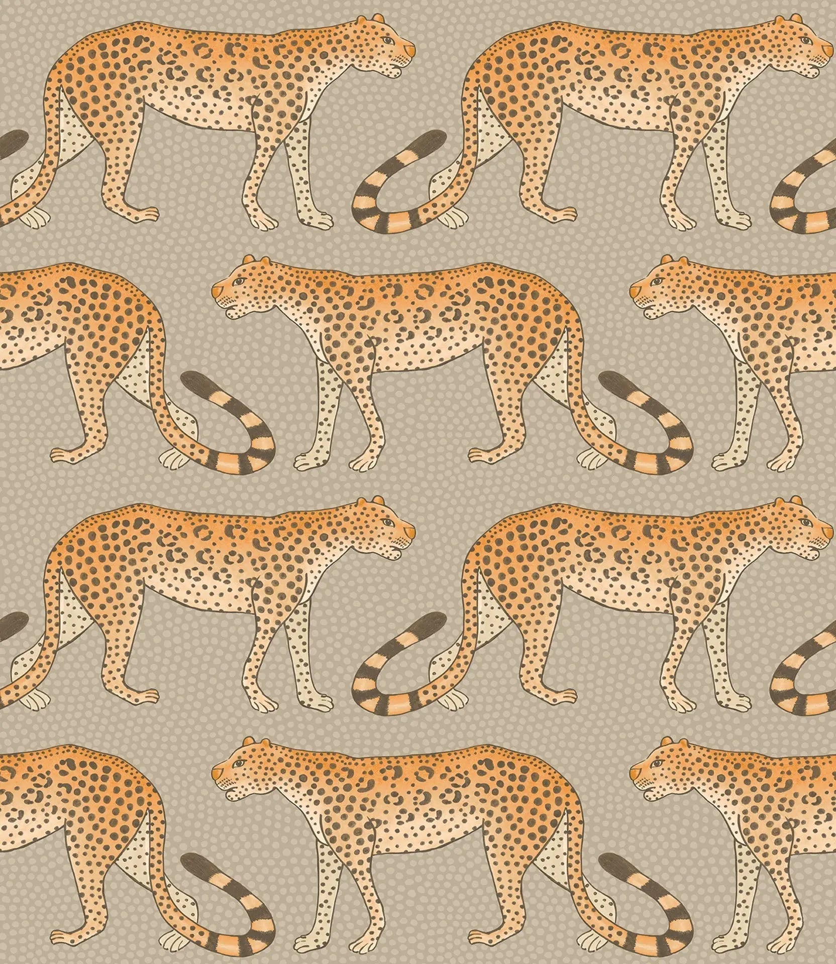 Cole & Son Leopard Walk - Orange on Linen