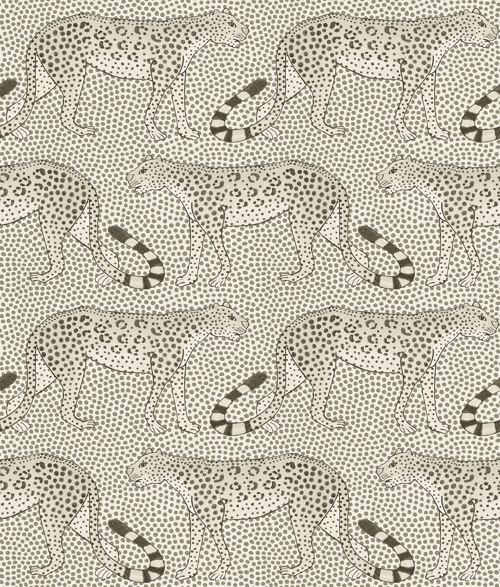 Cole & Son Leopard Walk - Soot on Snow