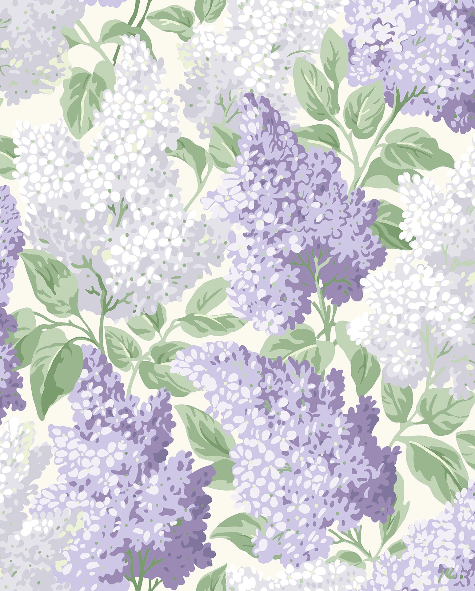 Cole & Son Lilac - Lilac & Heath Grey on White