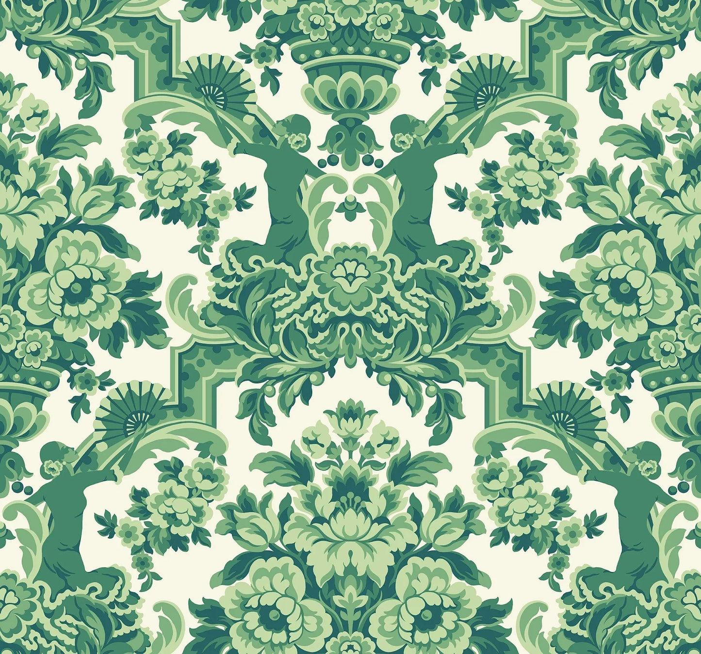 Cole & Son Lola wallpaper - Forest Green on White
