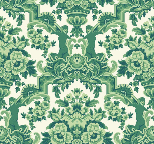 Cole & Son Lola wallpaper - Forest Green on White
