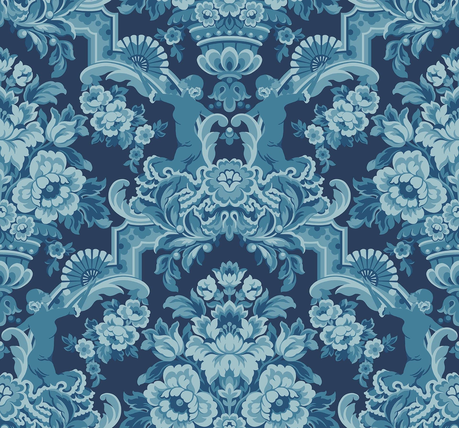 Cole & Son Lola - China Blue on Midnight