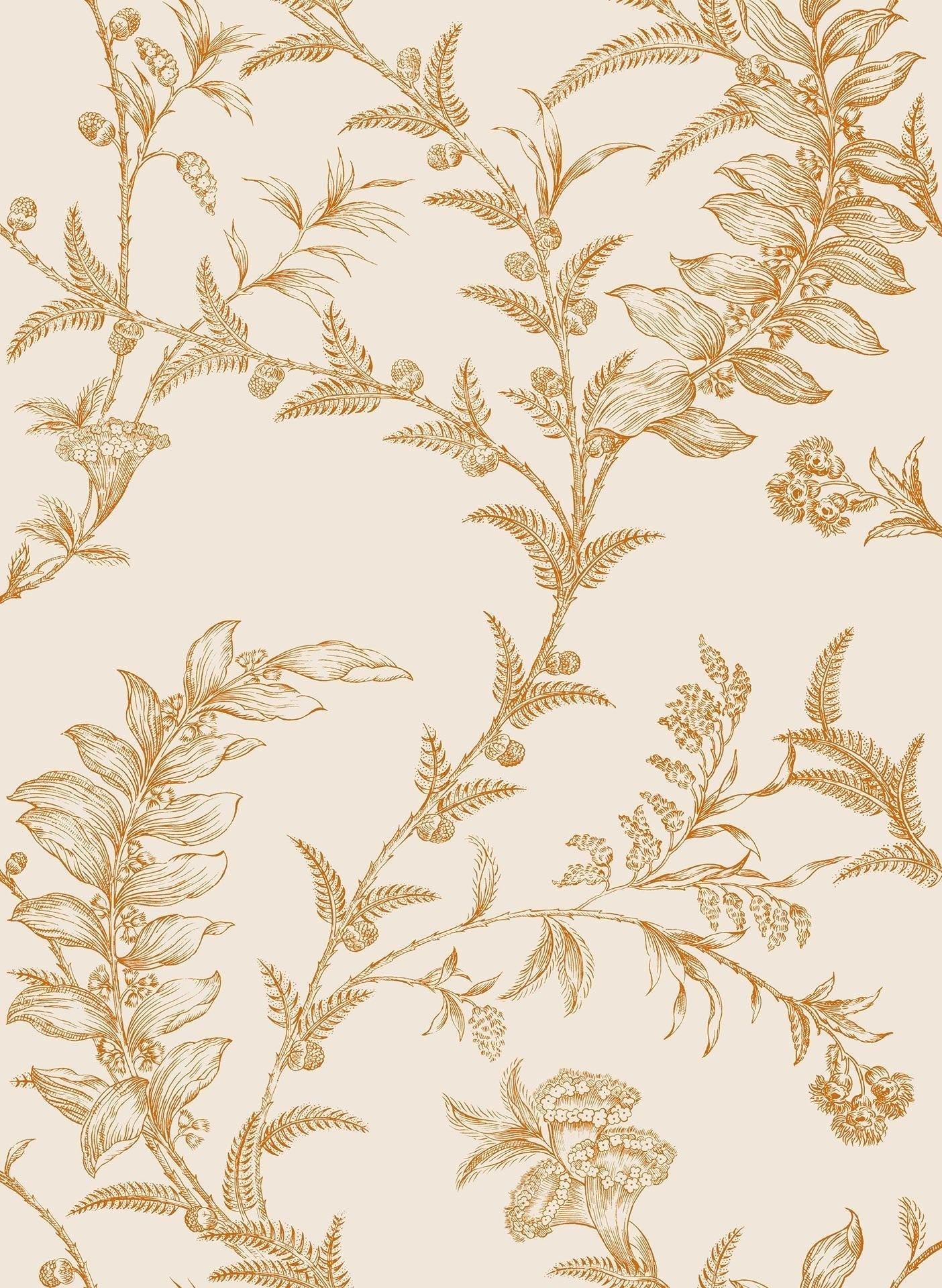 Cole & Son Ludlow - Metallic Copper on Dark Parchment
