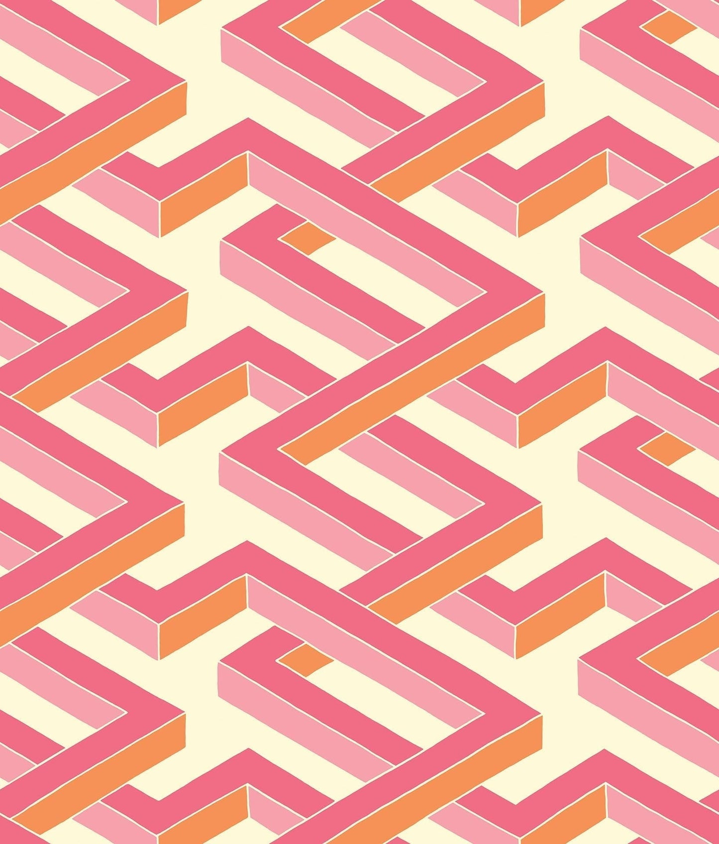 Cole & Son Luxor - Fuchsia & Orange on White