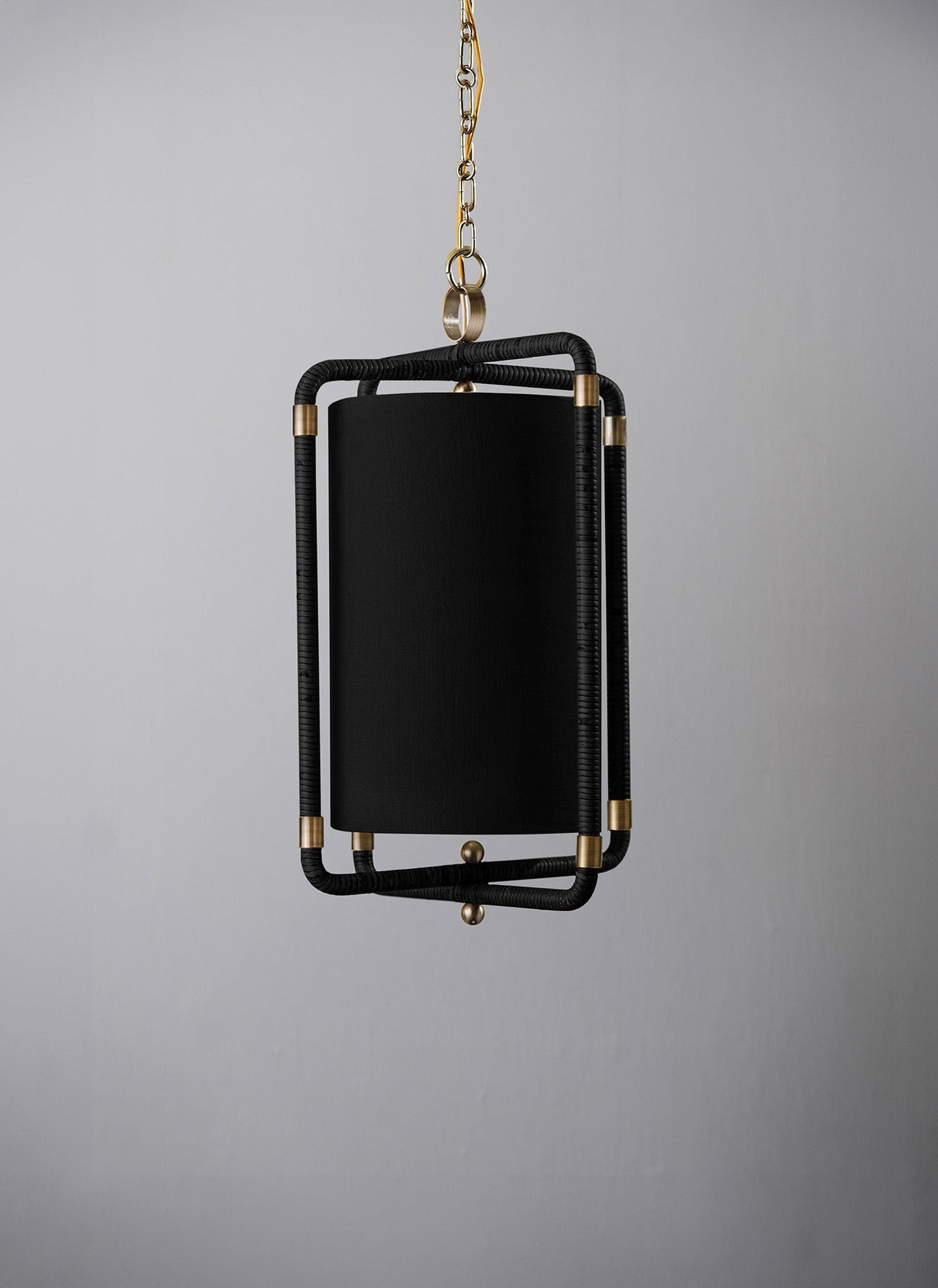 Holden Lantern Ceiling Light - Black and Antique Brass