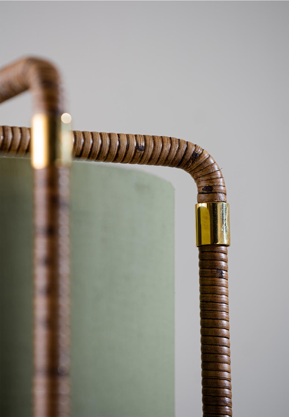 Holden Lantern Ceiling Light - Dark Cane and Brass