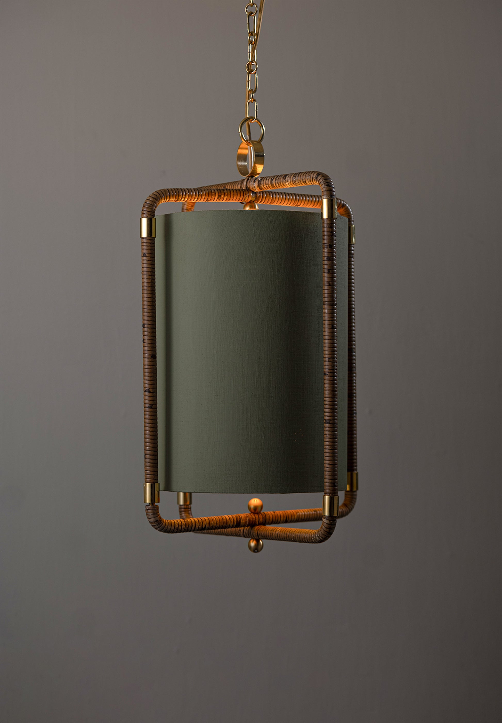 Holden Lantern Ceiling Light lit