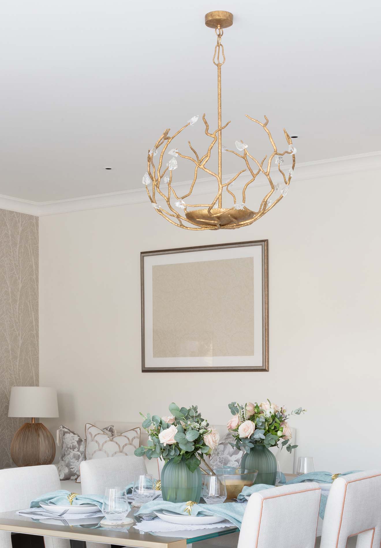 Blossom Chandelier Large - White Gold