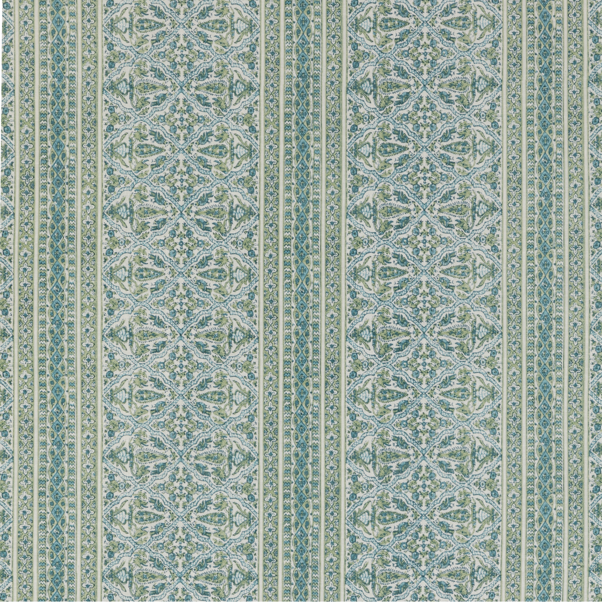 Baker Lifestyle | Seaton Stripe fabric - Green/Blue