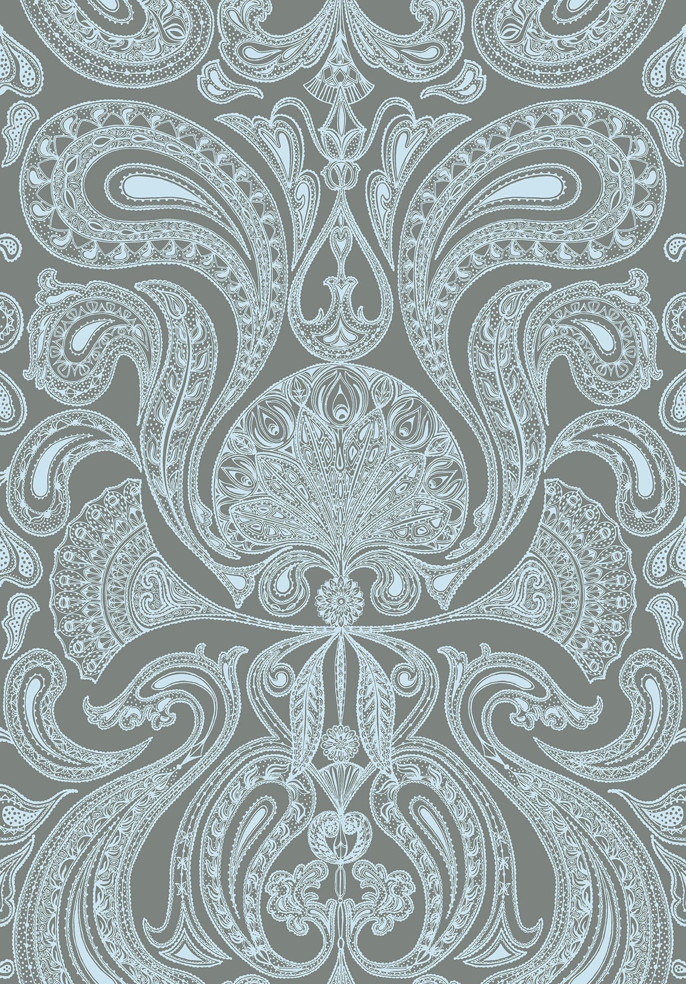 Cole & Son Malabar - Print Room Blue on Soot