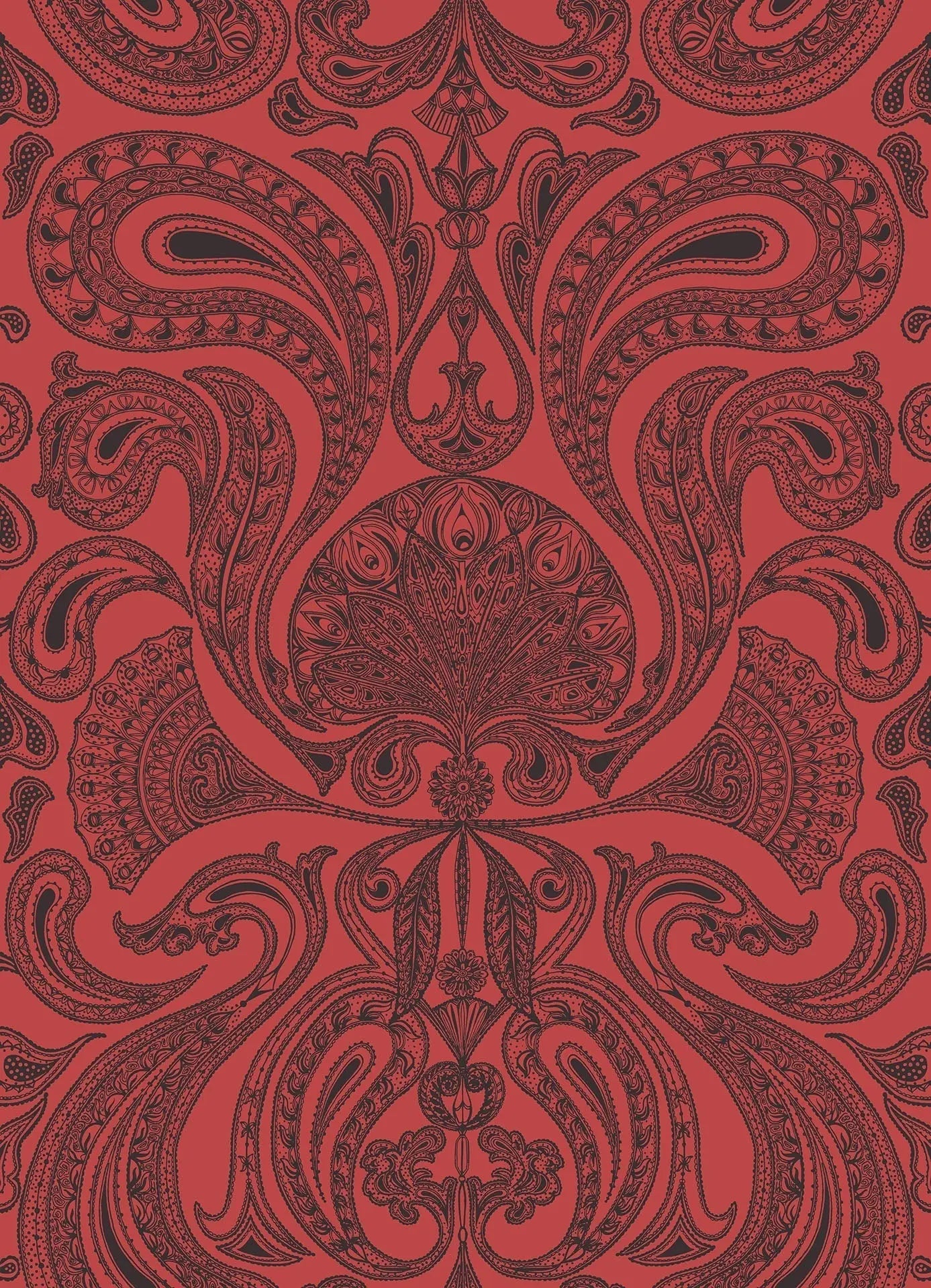 Cole & Son Malabar - Black on Red