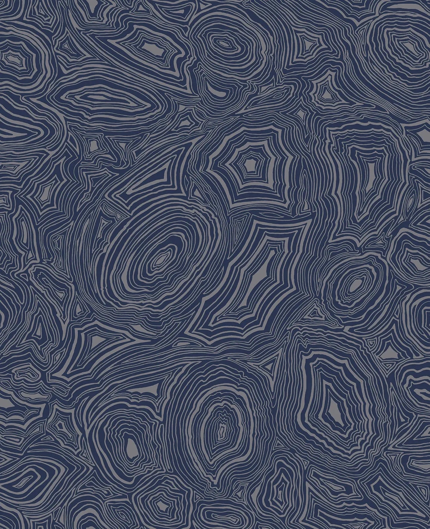 Cole & Son Malachite - Midnight & Metallic Silver