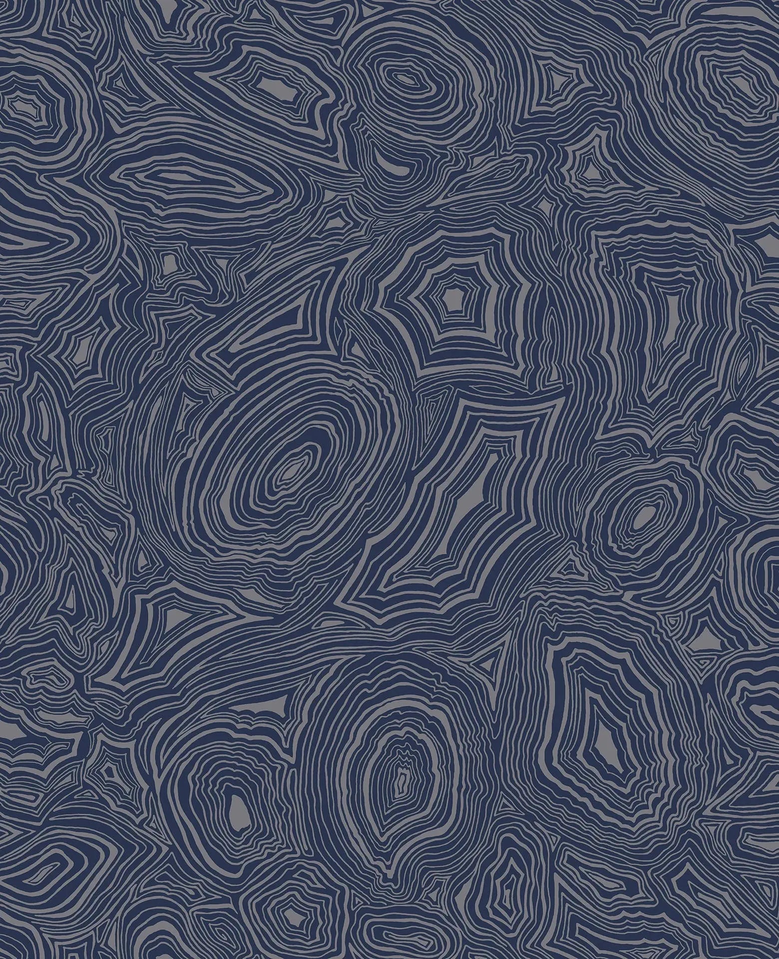 Cole & Son Malachite - Midnight & Metallic Silver