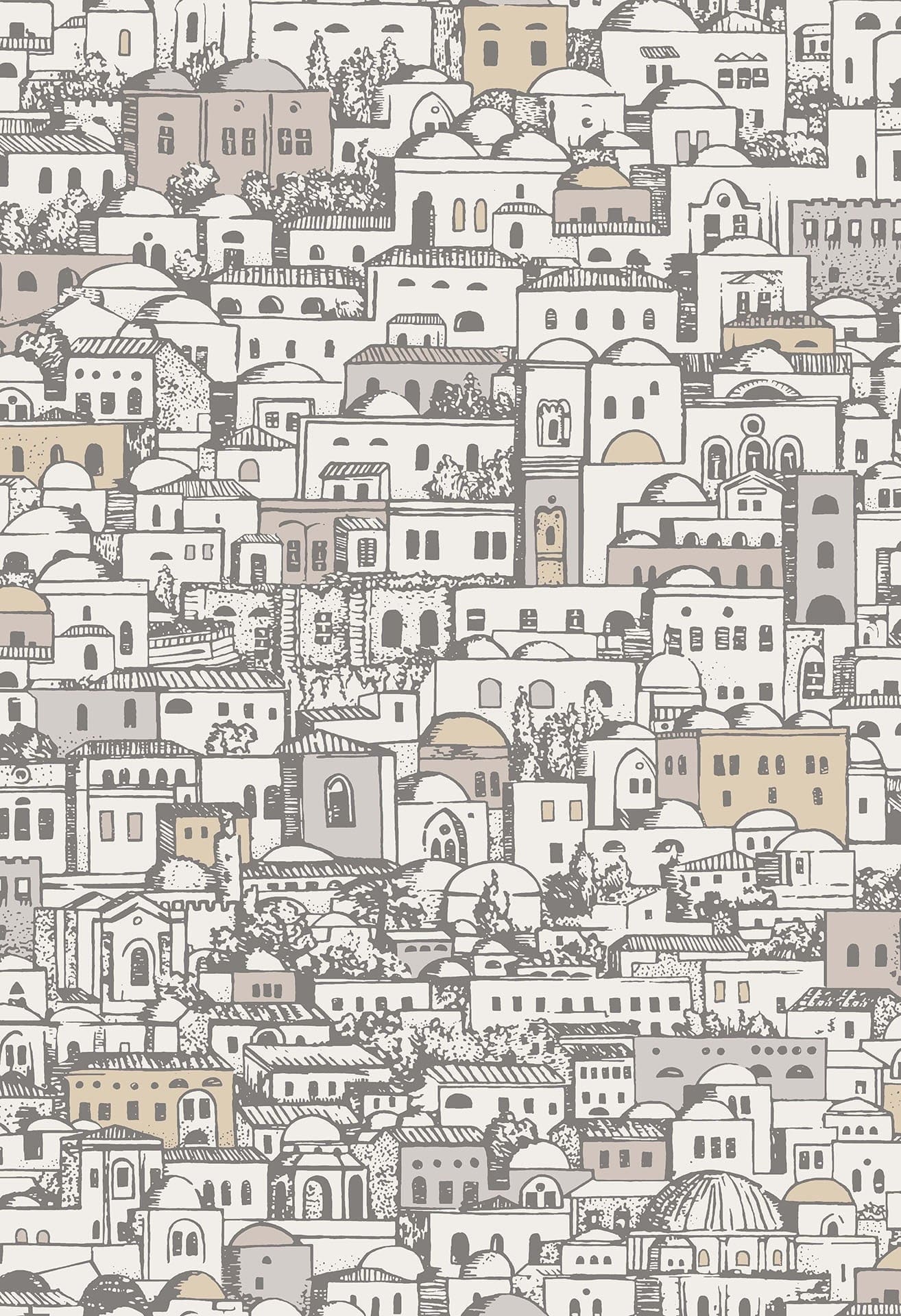 Cole & Son Mediterranea - White & Metallic Gilver