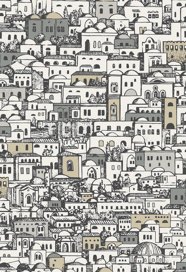 Cole & Son Mediterranea wallpaper - White, Black & Metallic