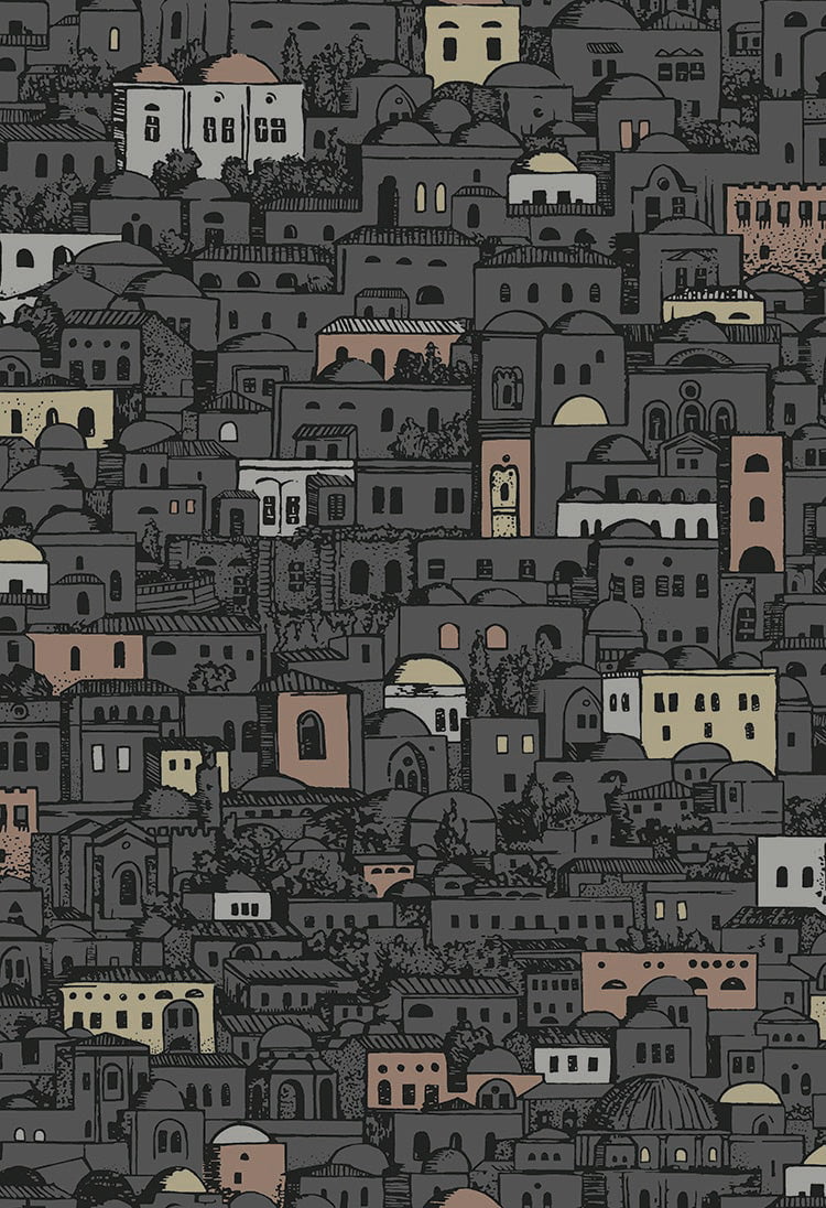 Cole & Son Mediterranea - Charcoal & Metallics
