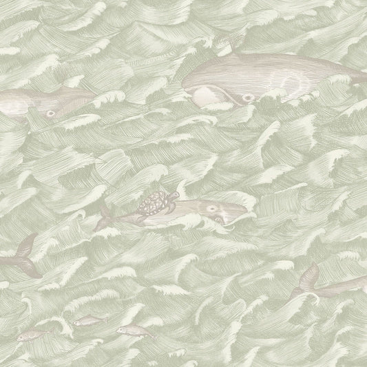 Cole & Son Melville wallpaper - Stone & Soft Olive