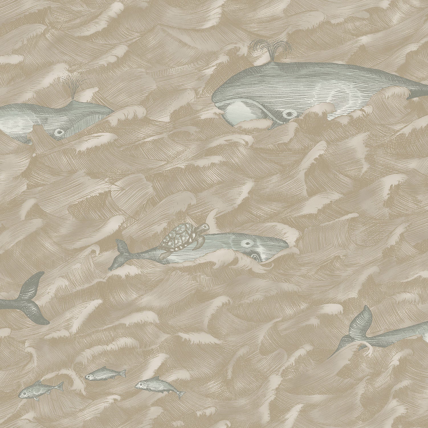 Cole & Son Melville - Seafoam & Metallic Gliver