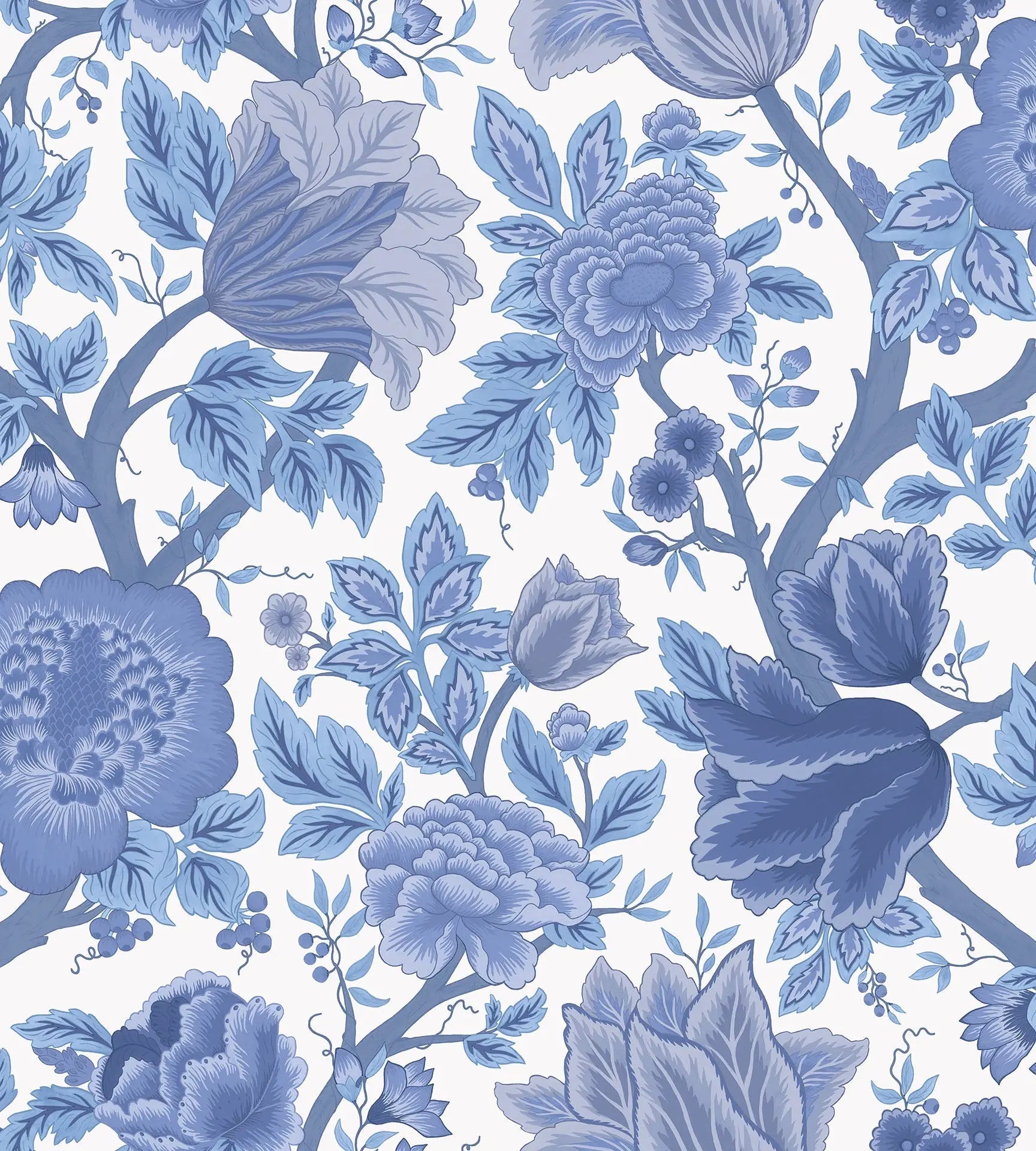 Cole & Son Midsummer Bloom - Hyacinth Blues on Chalk