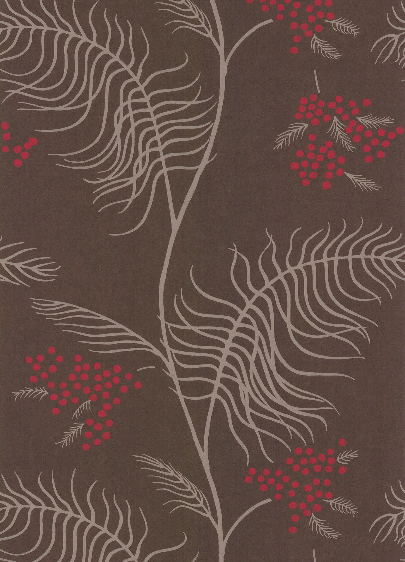 Cole & Son Mimosa wallpaper - Rouge & Linen on Soot