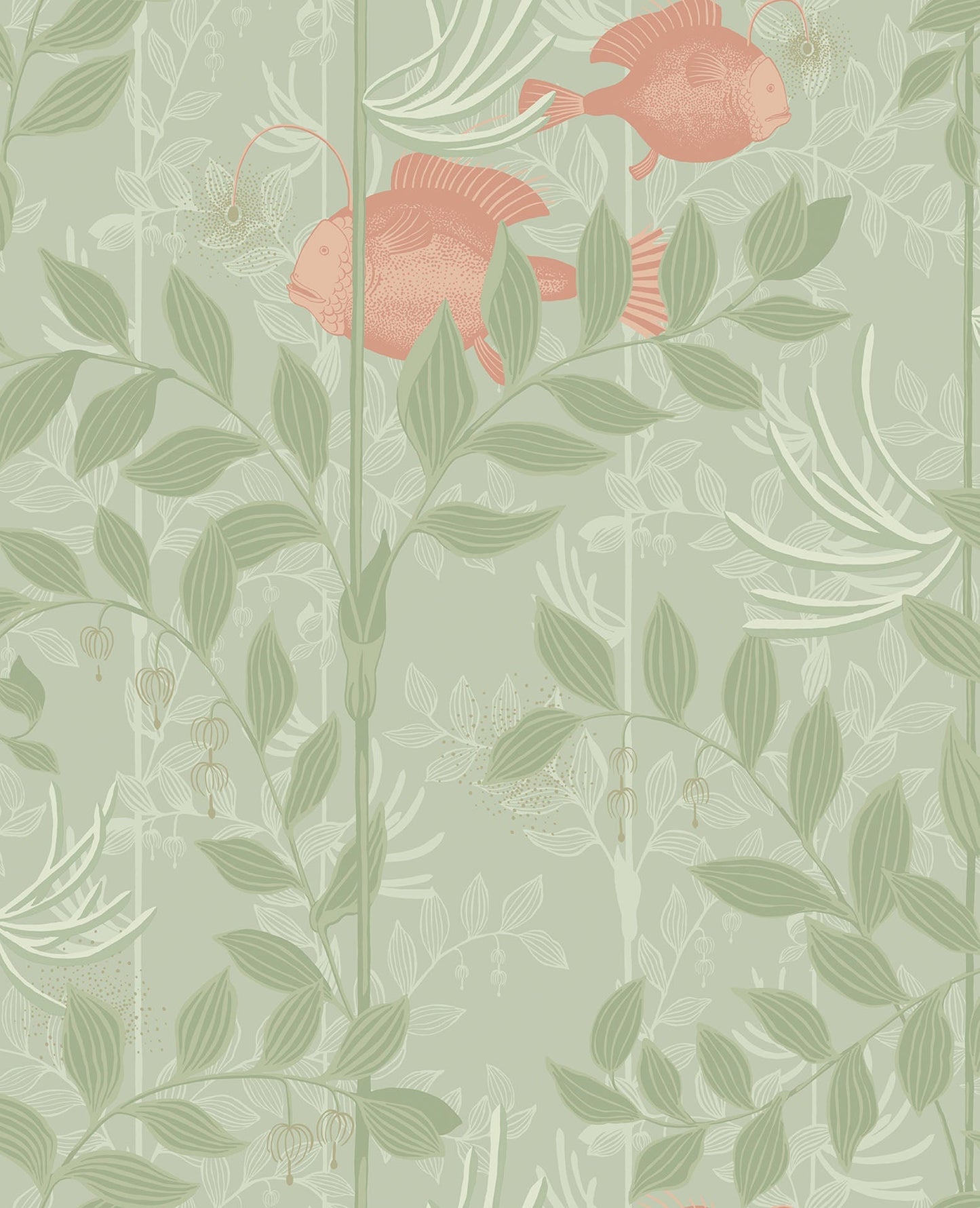 Cole & Son Nautilus - Coral and Soft Olive