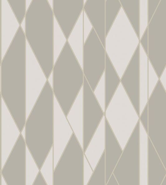 Cole & Son Oblique wallpaper - Taupe & Metallic Silver