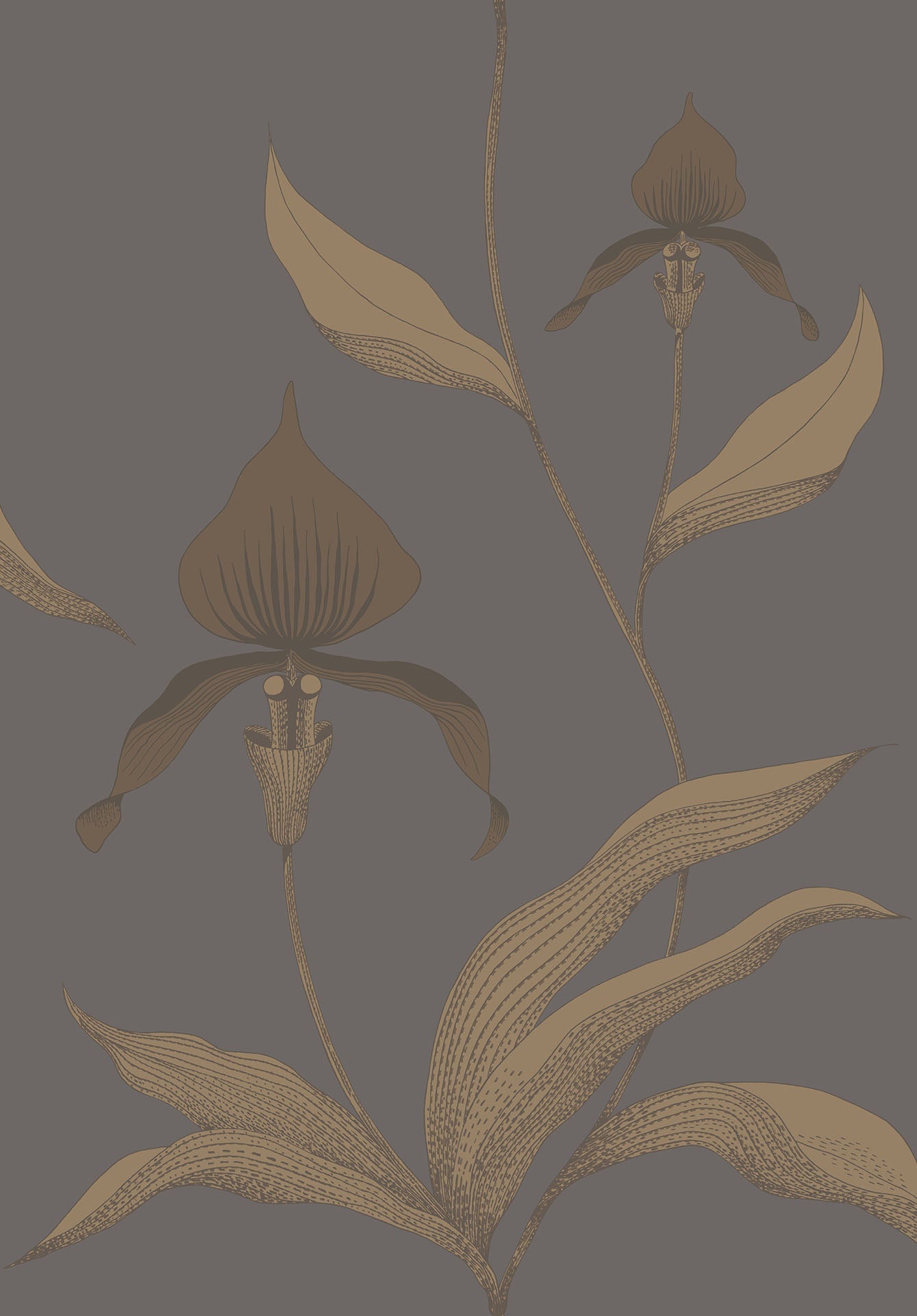 Cole & Son Orchid - Metallic Bronze & Soot