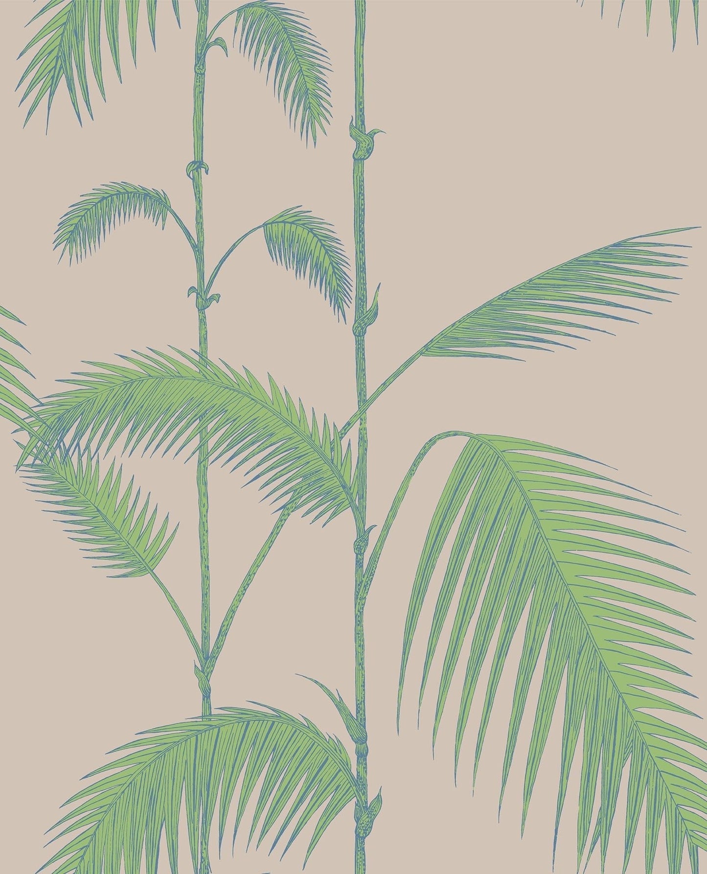 Cole & Son Palm Leaves - Leaf Green on Linen