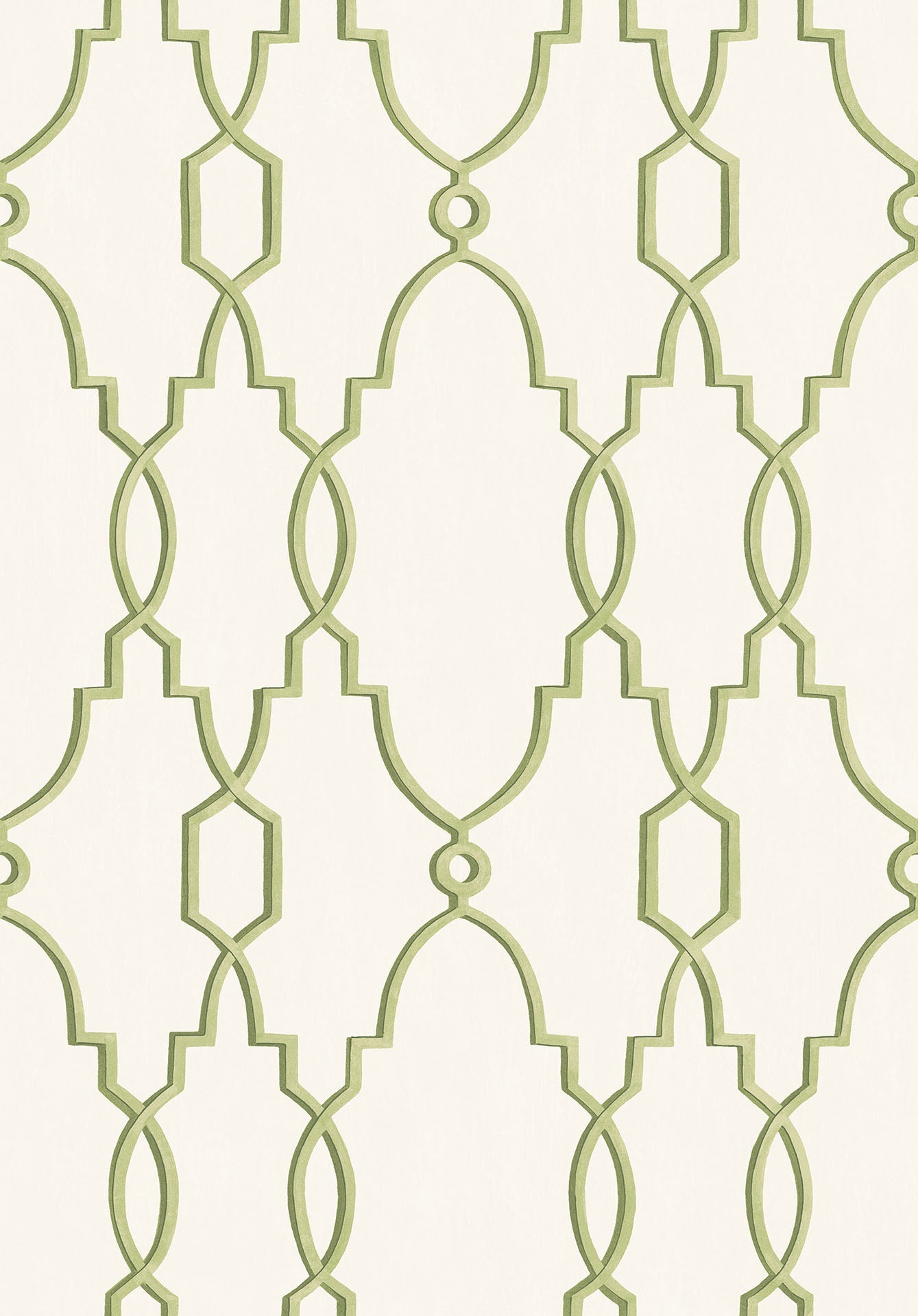 Cole & Son Parterre wallpaper - Olive Green on White