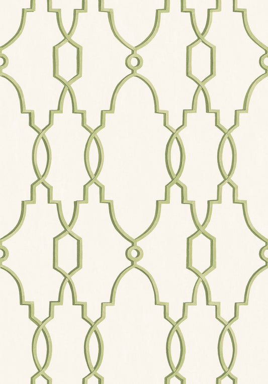 Cole & Son Parterre wallpaper - Olive Green on White