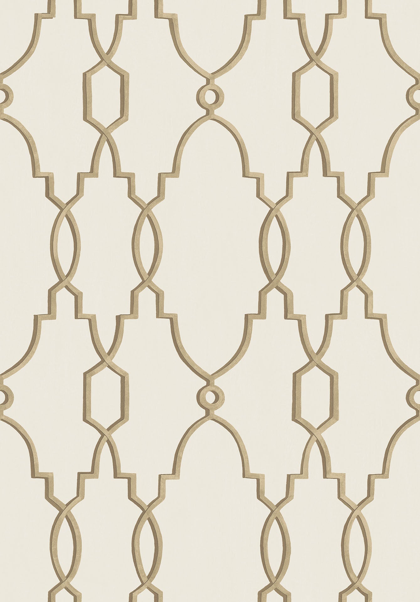 Cole & Son Parterre - Metallic Antique Gold on White