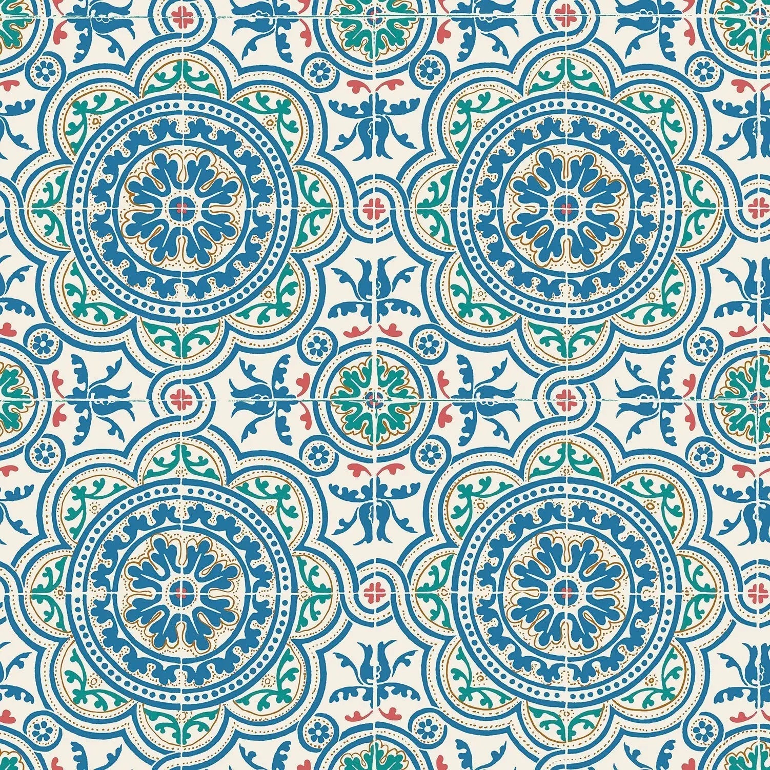 Cole & Son Piccadilly - Denim & Rouge on Chalk