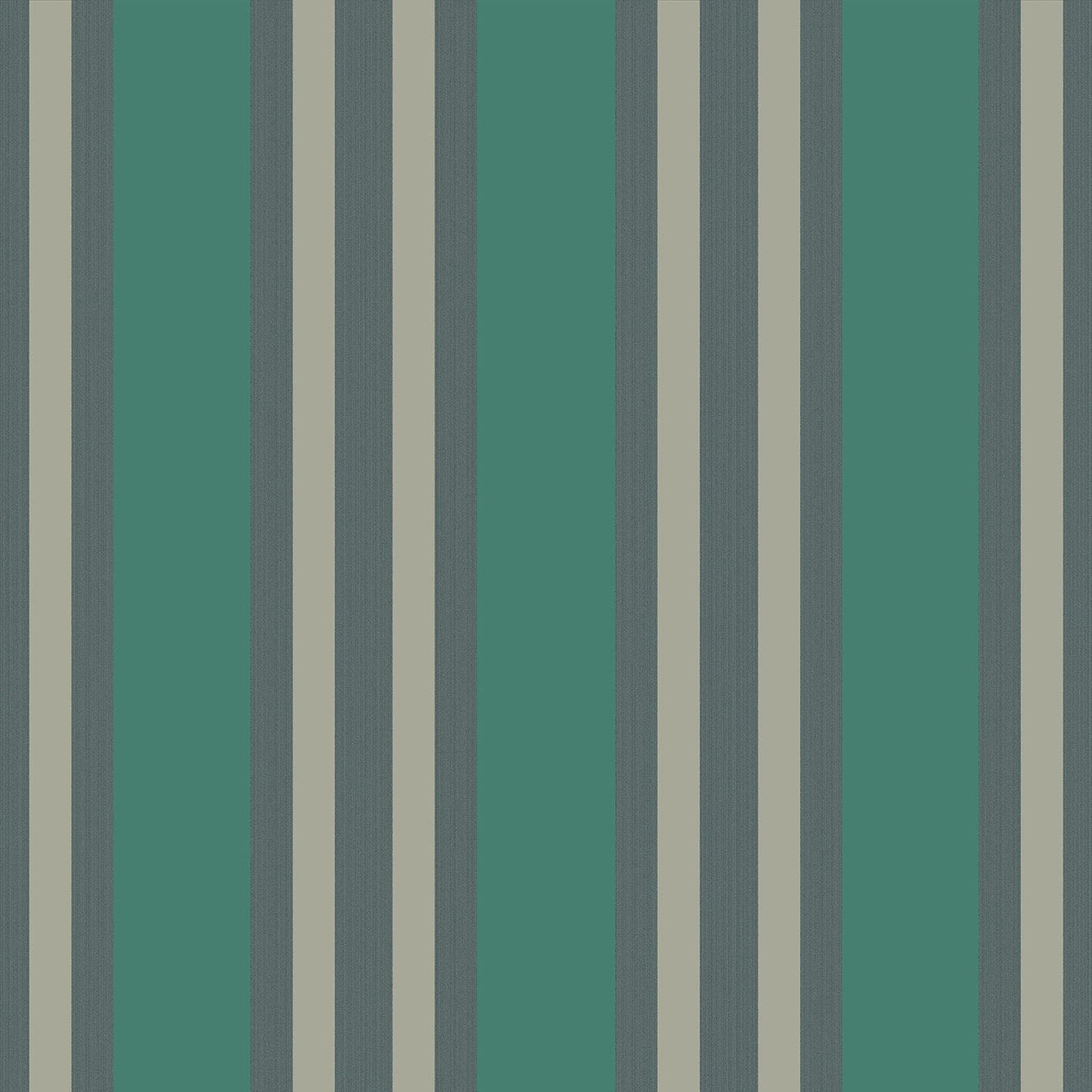 Cole & Son Polo Stripe - Viridian & Metallic Gilver