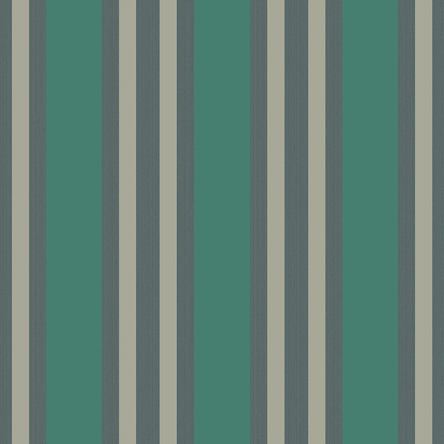 Cole & Son Polo Stripe - Viridian & Metallic Gilver