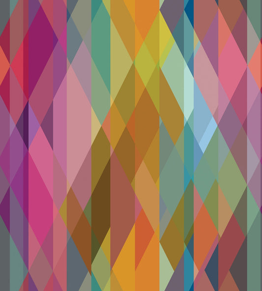 Cole & Son Prism wallpaper - Bright Multi on Fuchsia
