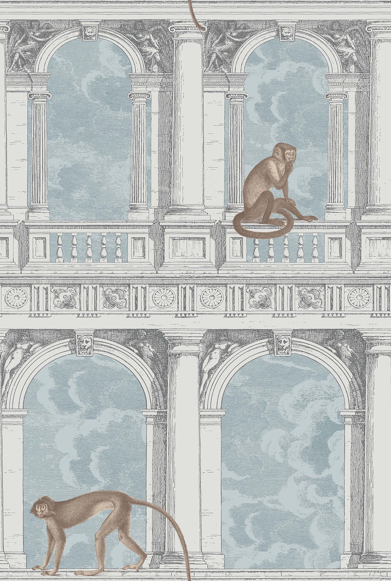 Cole & Son Procuratie con vista wallpaper - Soft Grey & Ice Blue