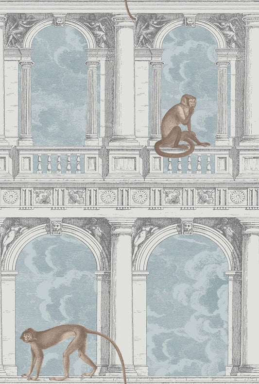 Cole & Son Procuratie con vista wallpaper - Soft Grey & Ice Blue