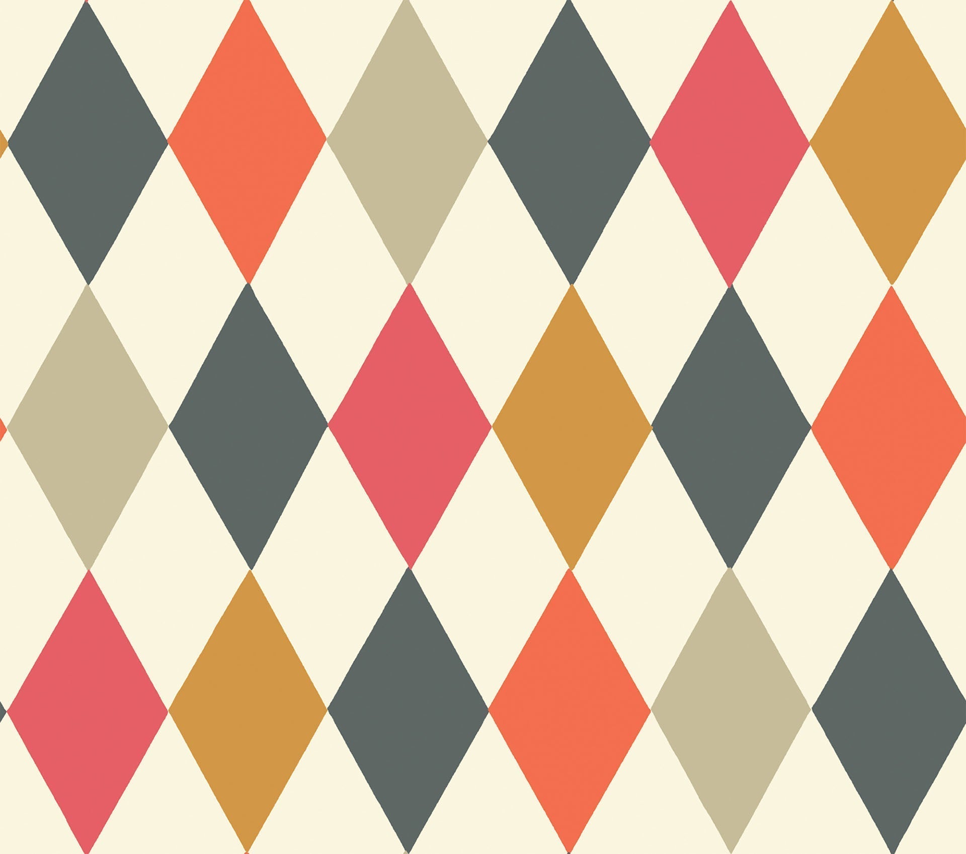 Cole & Son Punchinello wallpaper - Reds & Charcoal on Parchment