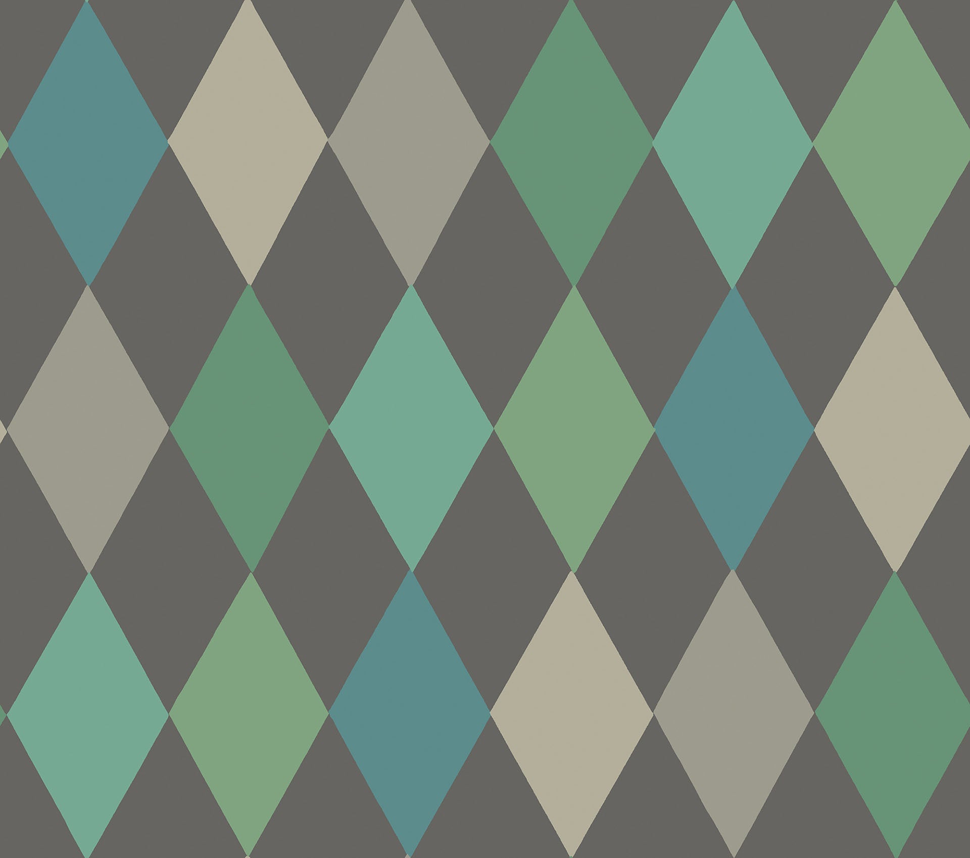 Cole & Son Punchinello - Viridian & Petrol on Charcoal