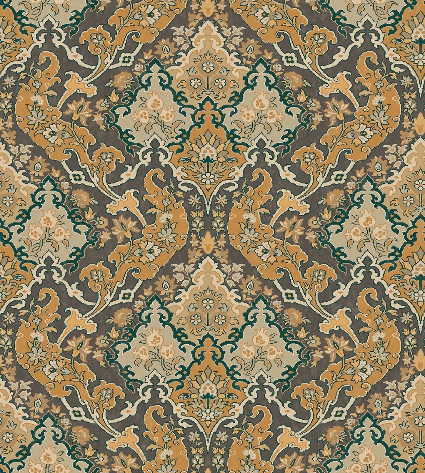 Cole & Son Pushkin - Stone & Ginger on Soot
