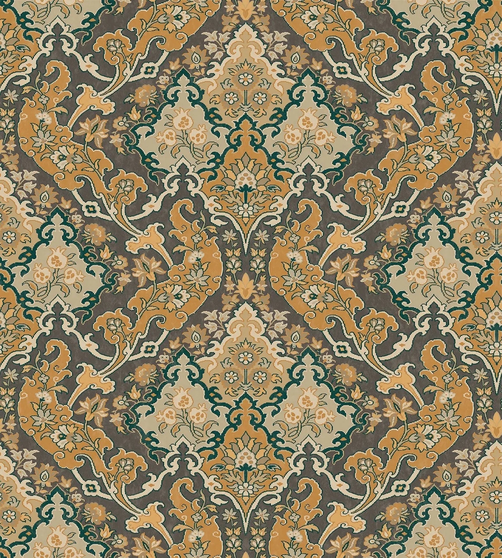 Cole & Son Pushkin - Stone & Ginger on Soot
